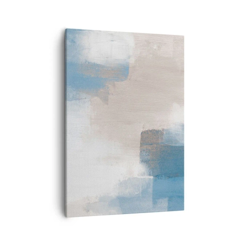 Vászonkép - Rózsaszín absztrakció egy kék fátyol mögött - 50x70 cm