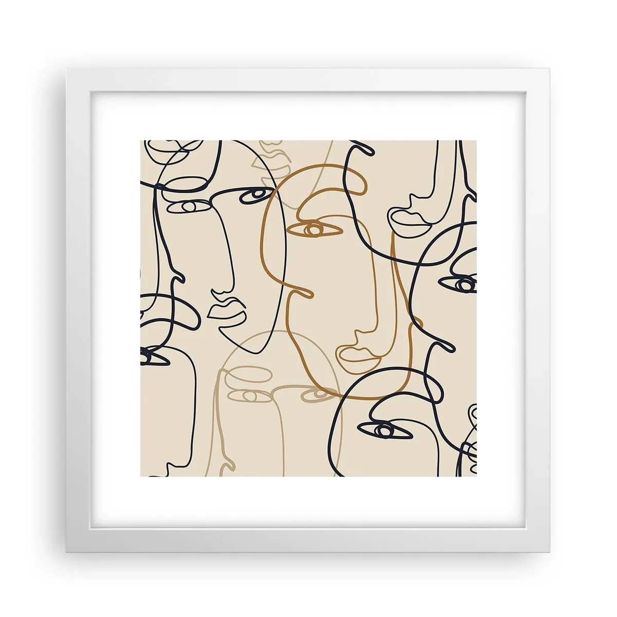 Poszter fekete keretben - Többszörös portré  - 30x30 cm