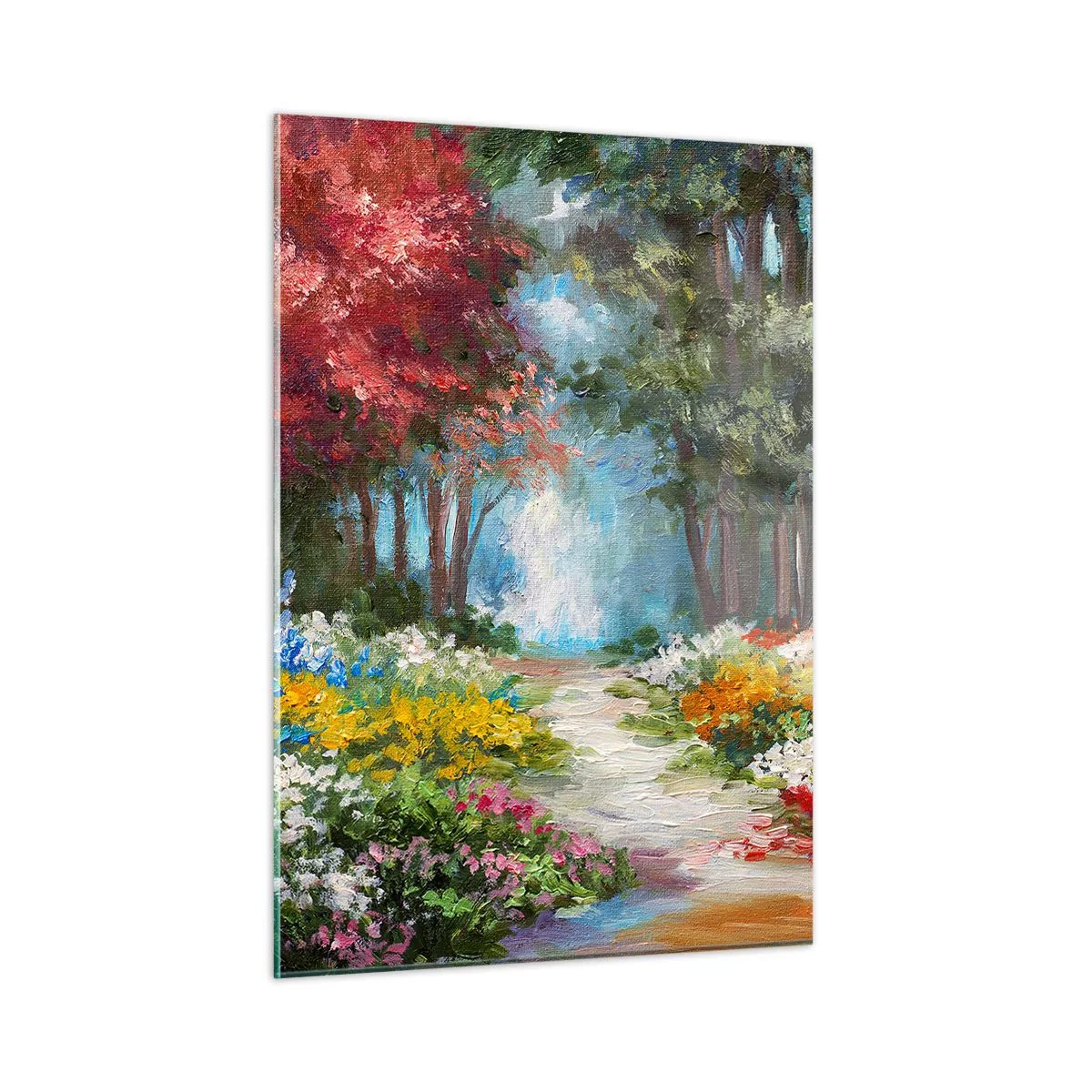 Üveg kép - Erdei kert, virágos erdő - 50x70 cm