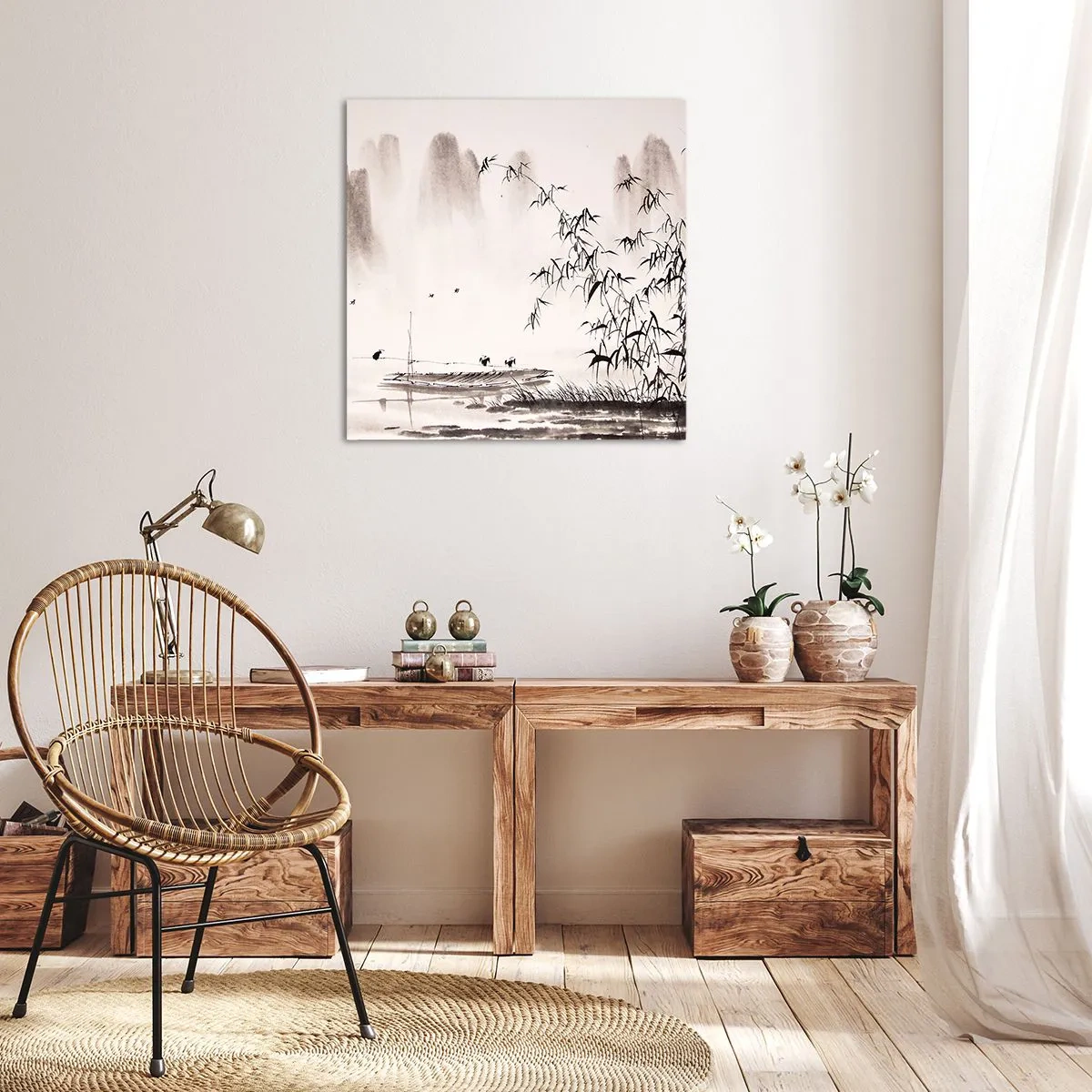 Vászonkép - A rizsföldek csendje - 40x40 cm