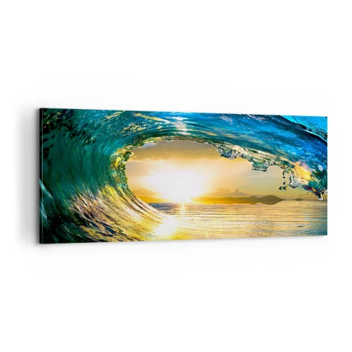 Vászonkép - Smaragd-arany kristályban - 100x40 cm