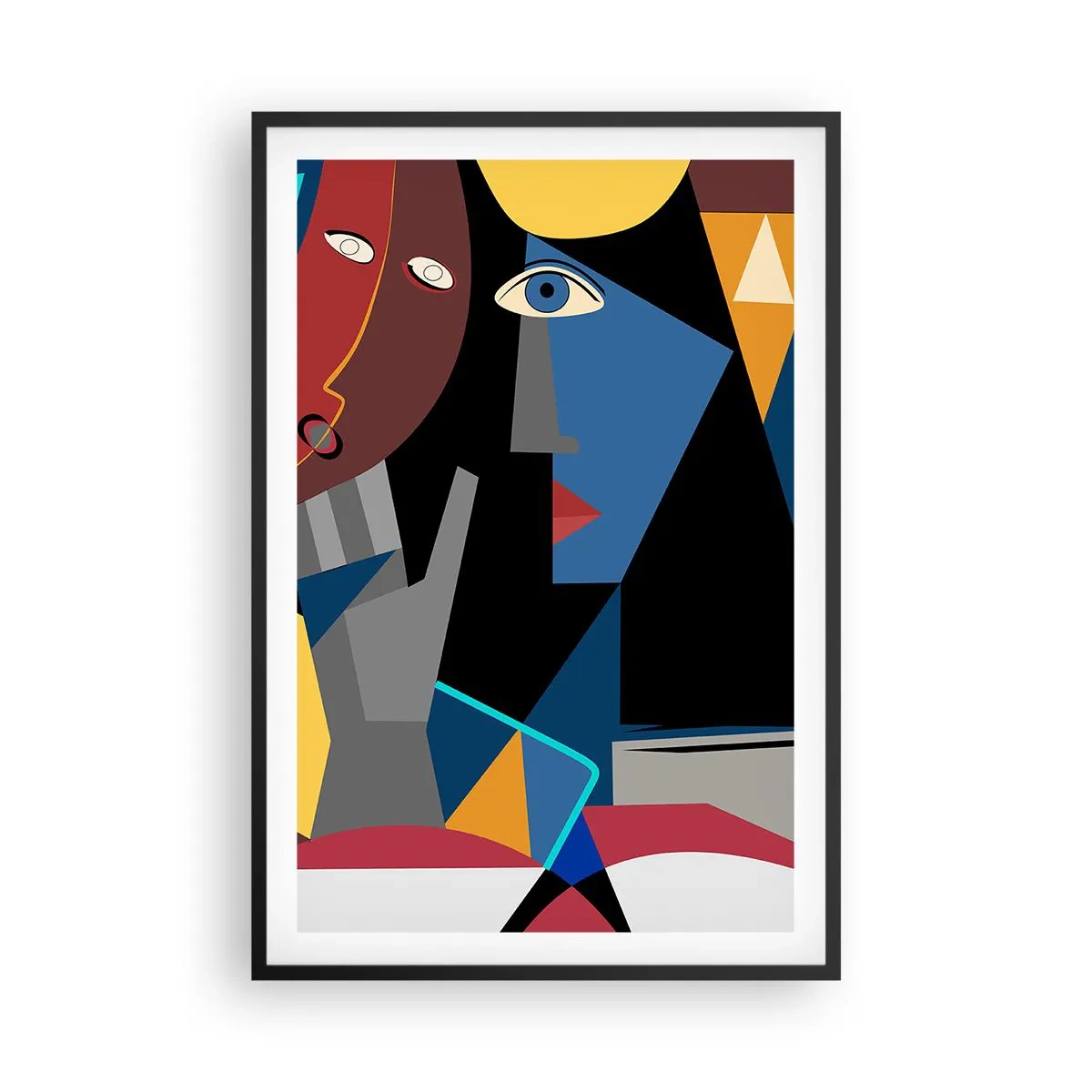 Poszter fehér keretben - Kubisták beszélgetése - 61x91 cm