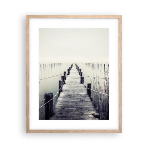 Poszter világos tölgy keretben - Merülj el a békében - 40x50 cm