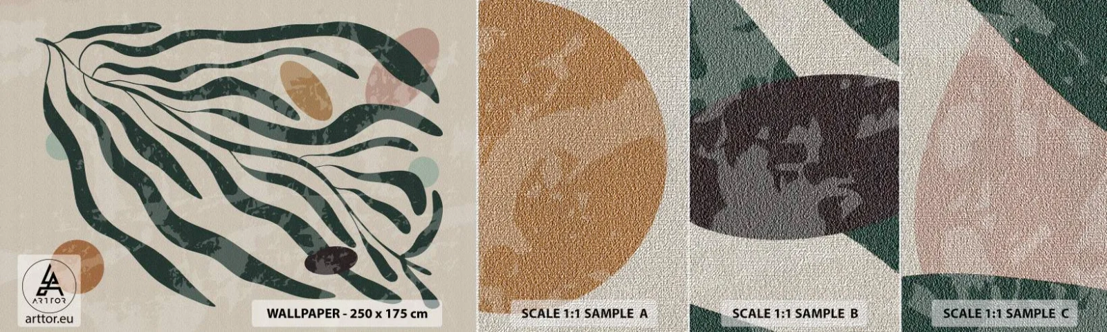 Fotótapéta Minta Premium Canvas - Zöldek között - Boho, Növény, Modern - 100x30 cm