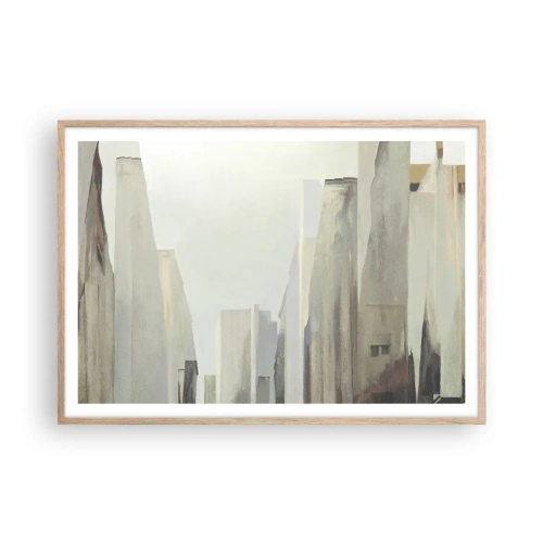 Poszter világos tölgy keretben - Álom a városról - 100x70 cm
