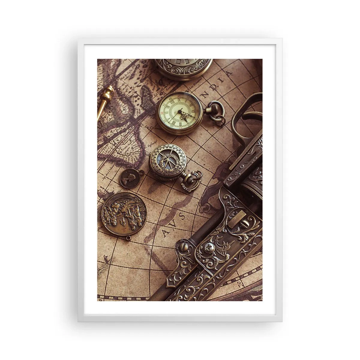 Poszter fekete keretben - Hív a kaland  - 50x70 cm