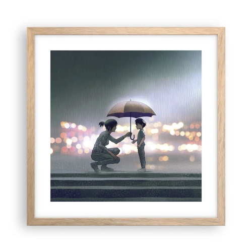 Poszter világos tölgy keretben - És most minden rendben - 40x40 cm
