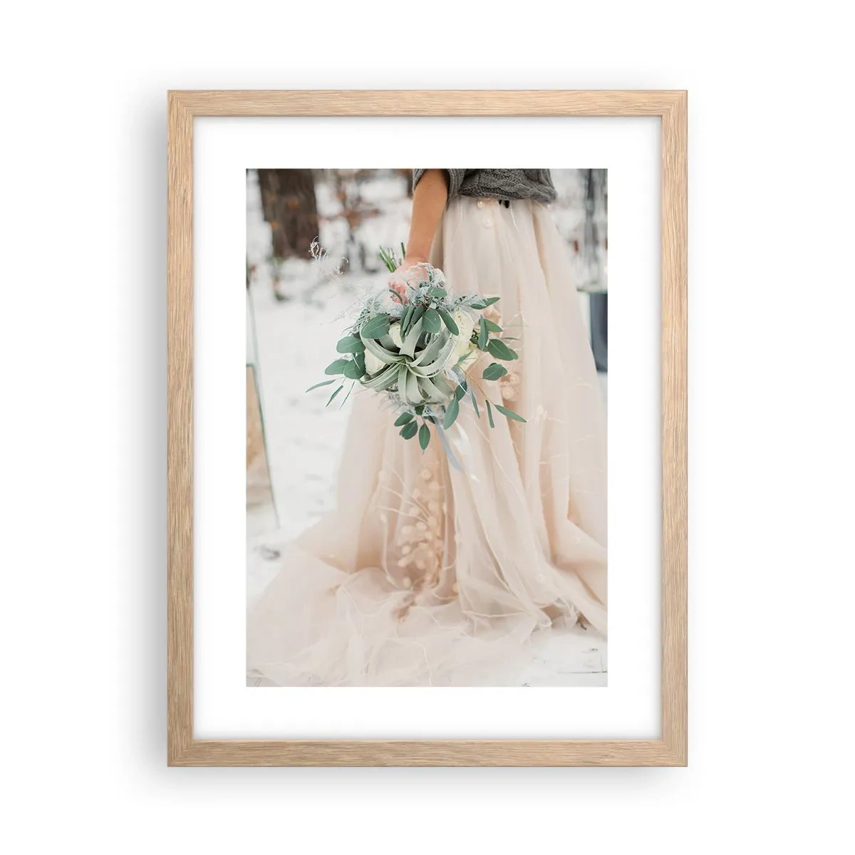 Poszter világos tölgy keretben - És boldogan éltek, míg meg nem haltak. - 30x40 cm