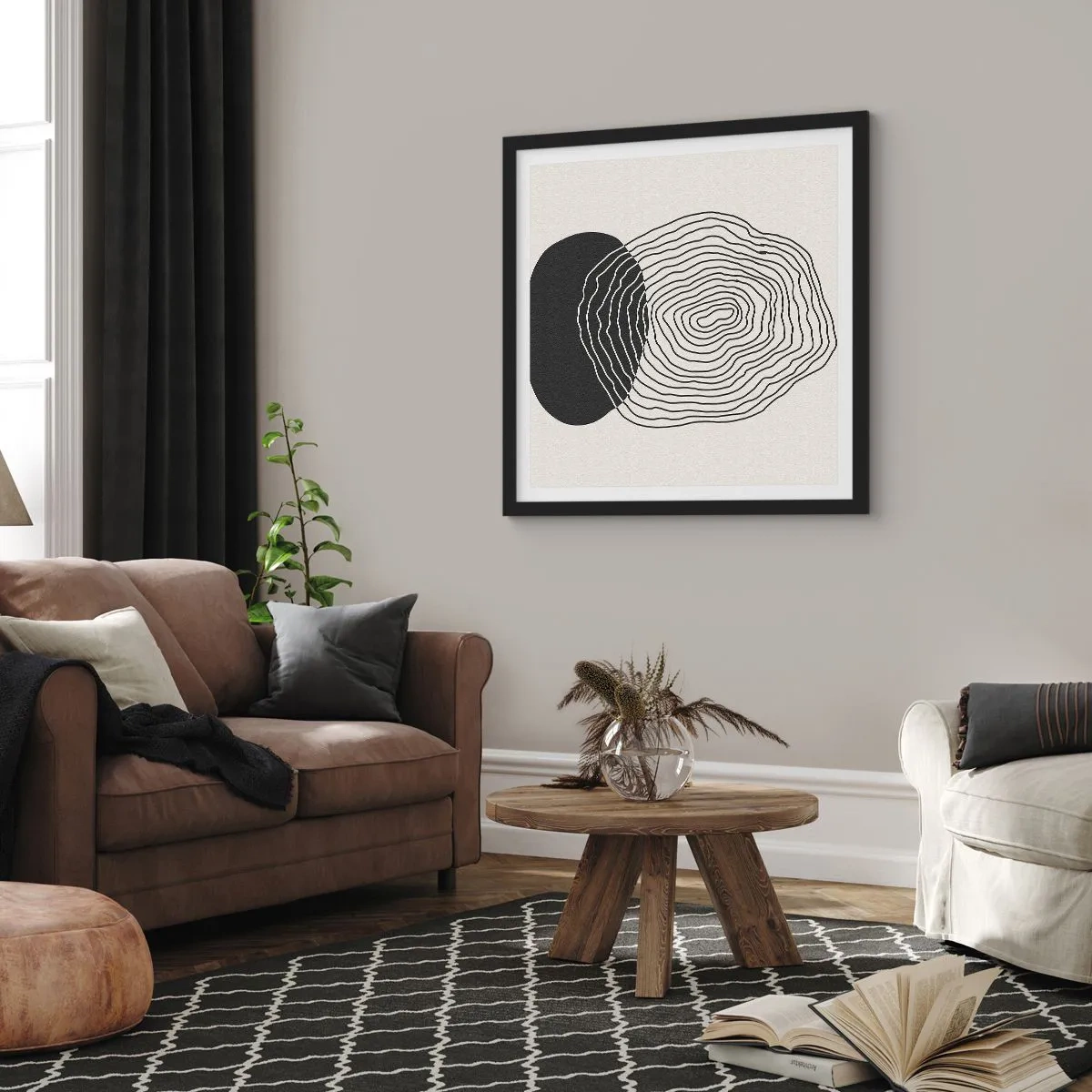 Poszter fehér keretben - Létezés és rángatózás - 50x50 cm