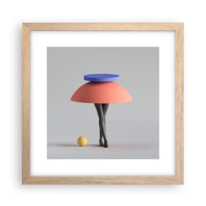 Poszter világos tölgy keretben - Szürreális kompozíció - 30x30 cm