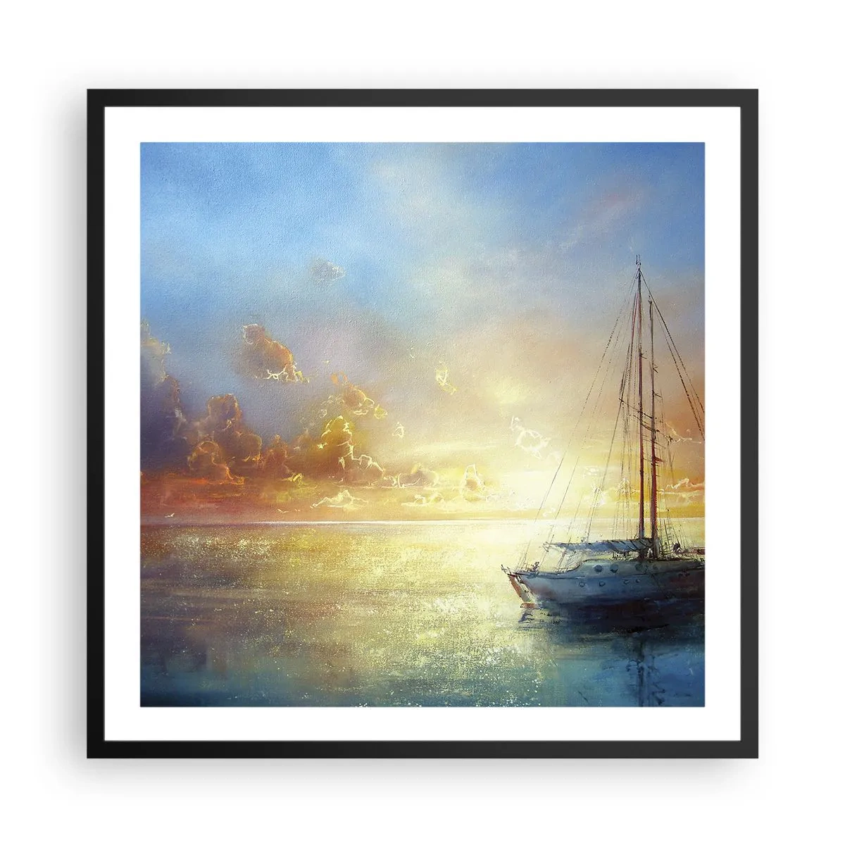 Poszter fehér keretben - Egy arany öbölben - 60x60 cm