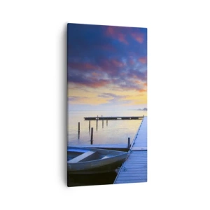 Vászonkép - Lila-arany nyugalom - 55x100 cm