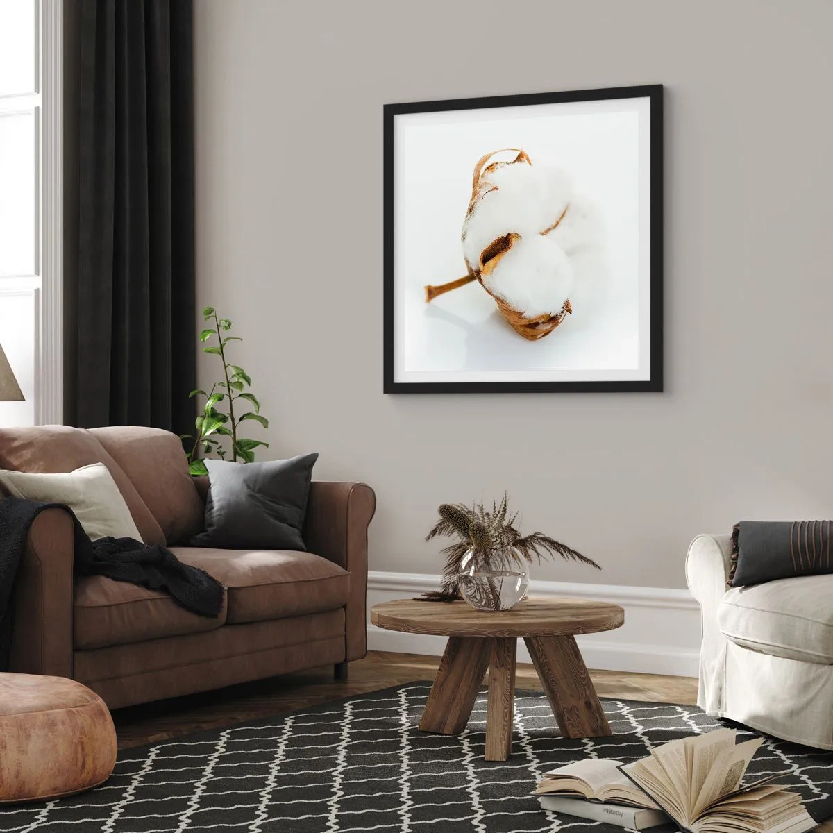 Poszter fehér keretben - Lágy természetű - 60x60 cm