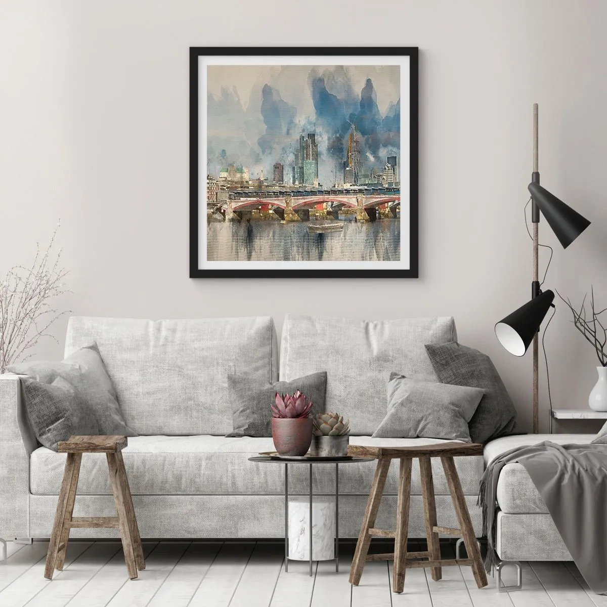 Poszter fehér keretben - London teljes pompájában - 30x30 cm