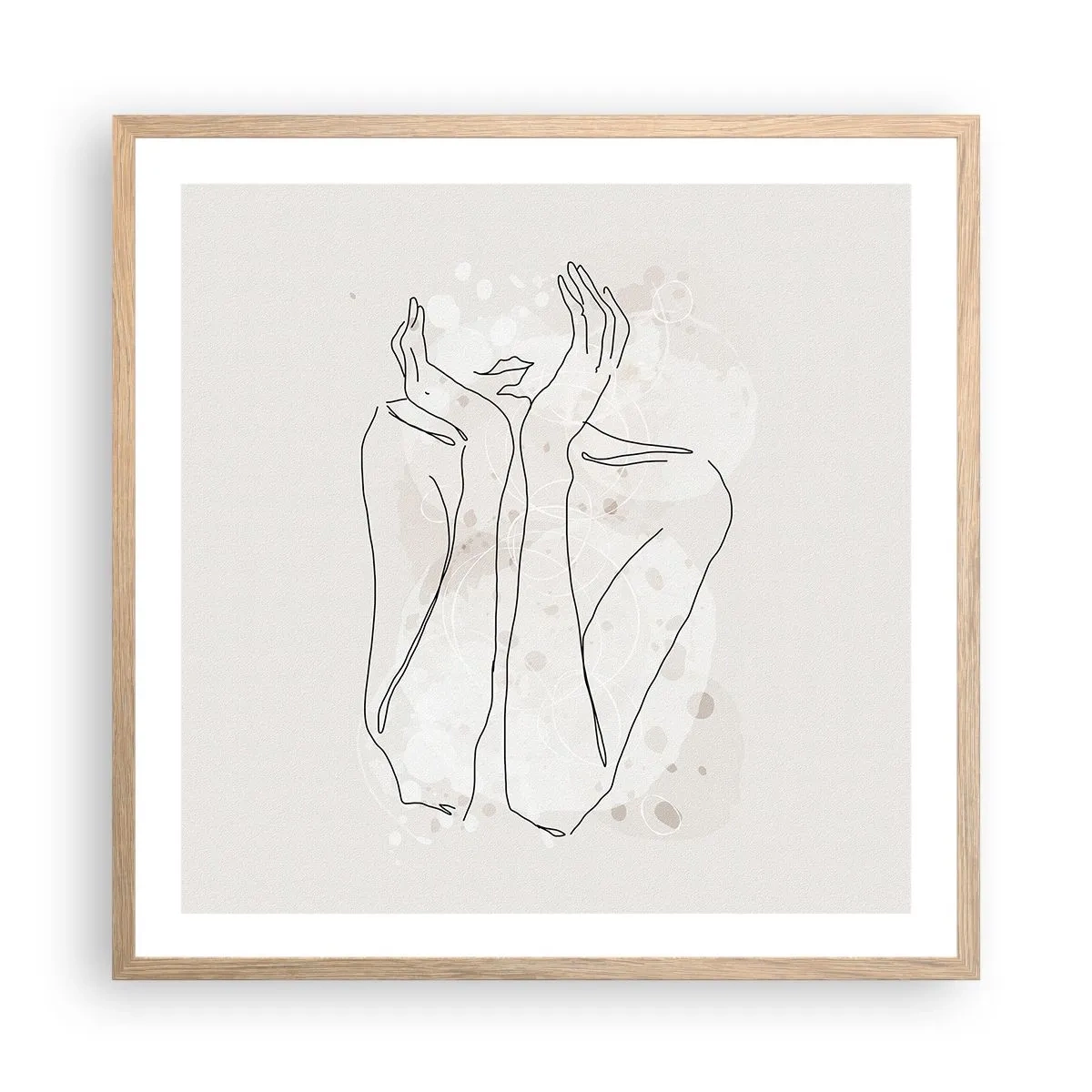 Poszter világos tölgy keretben - Várva-várt pillanat - 60x60 cm