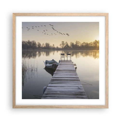 Poszter világos tölgy keretben - Egy kis idő múlva visszajövök - 50x50 cm