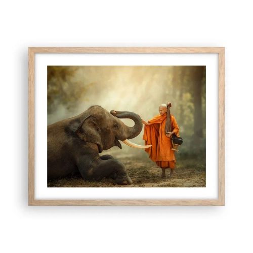 Poszter világos tölgy keretben - Találkozás az utazáskor - 50x40 cm