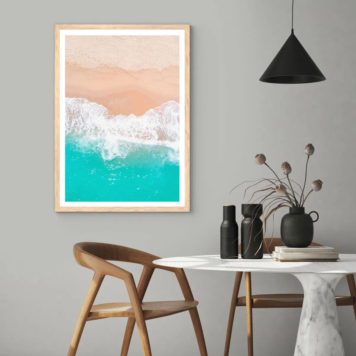 Poszter világos tölgy keretben - Simogató érintés - 40x50 cm