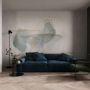 Fotótapéta Premium Canvas - A szürkeség és az arany kapcsolatáról - Absztrakció, Darab, Érdekes formák - 250x175 cm