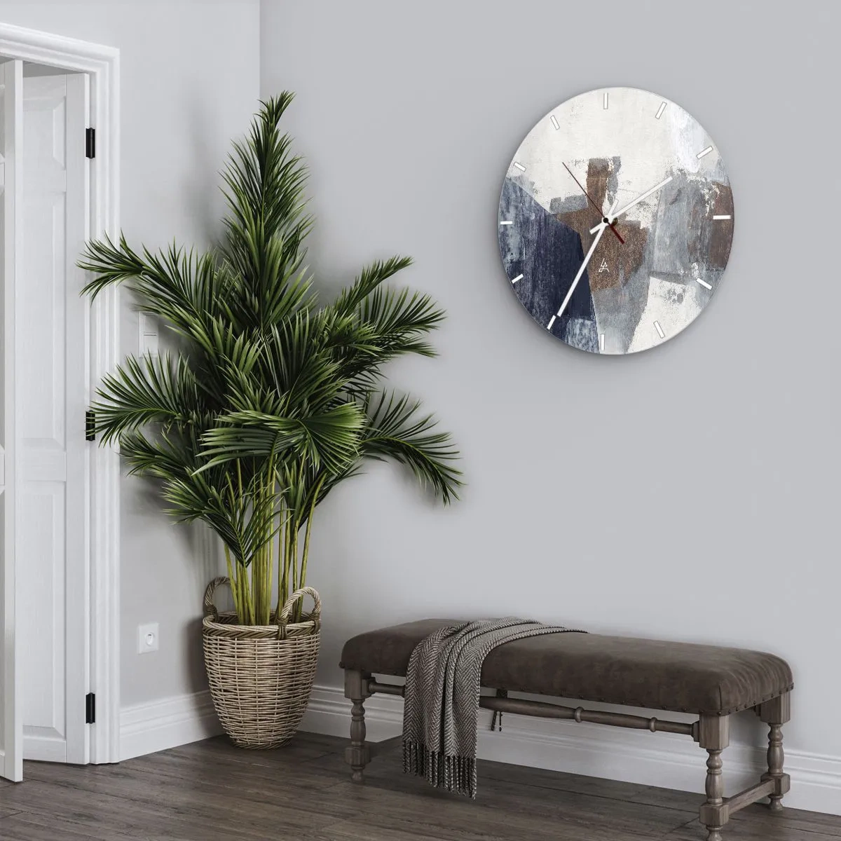 Falióra, Óra - Kékes barna formák - 30x30 cm