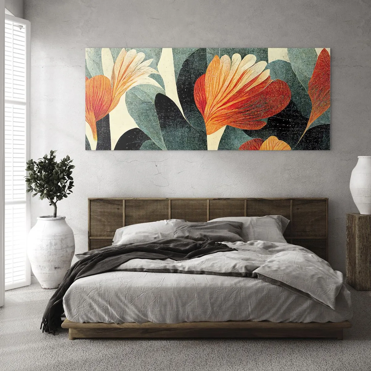 Üveg kép - A trópusok forrósága és a zöldellő hűvösség - 120x50 cm