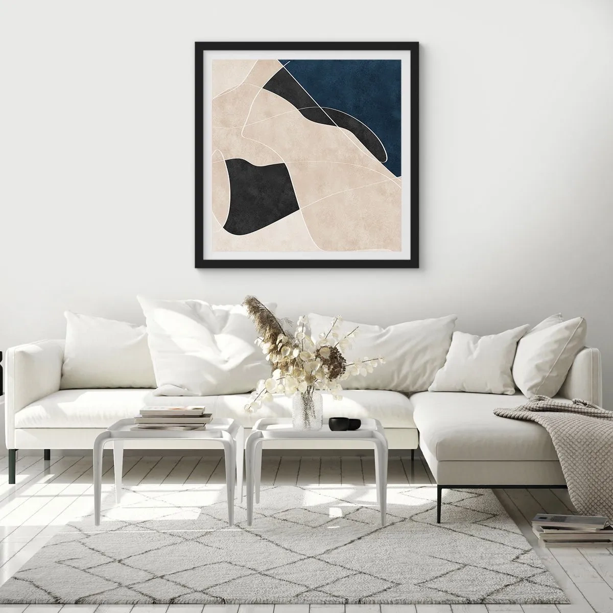 Poszter fehér keretben - Absztrakt kompozíció - az árnyalatok kontrasztja - 60x60 cm