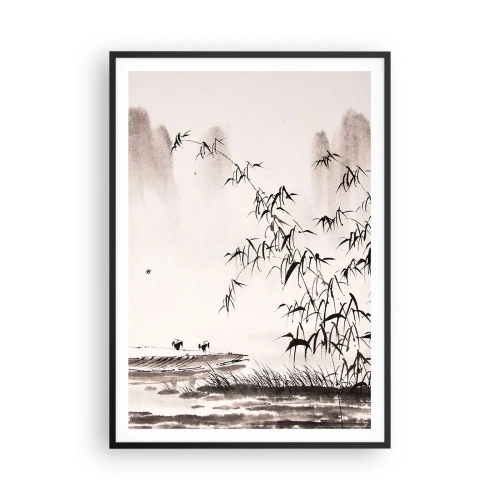 Poszter fehér keretben - A rizsföldek csendje - 70x100 cm