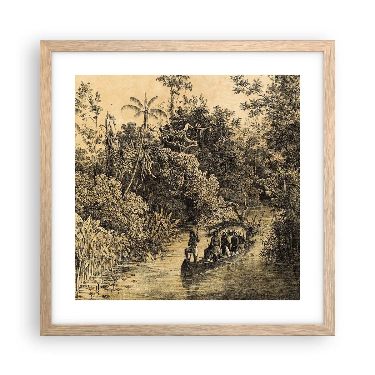 Poszter világos tölgy keretben - Expedíció a forráshoz - 40x40 cm