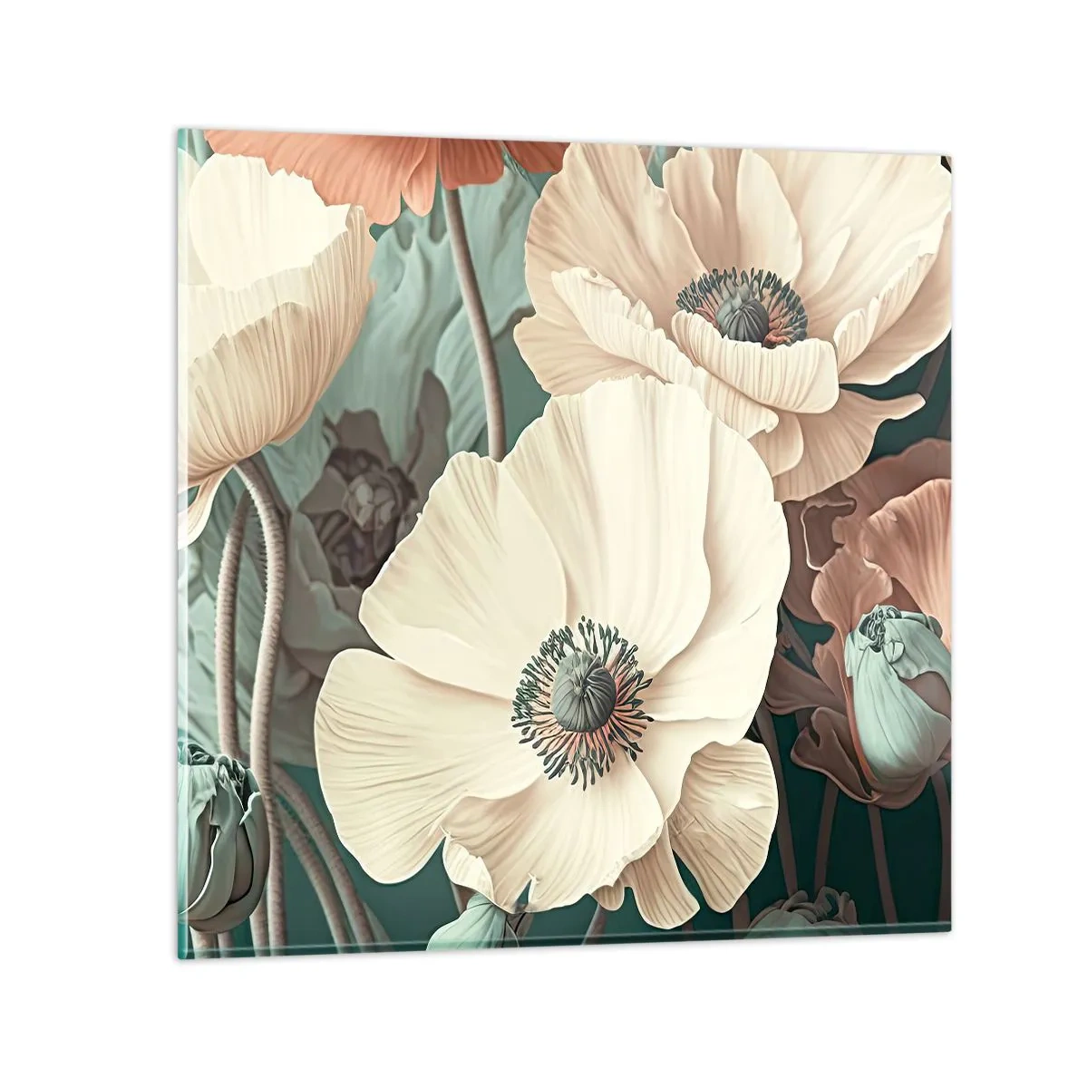 Üveg kép - Pipacsok suttogása - 70x70 cm