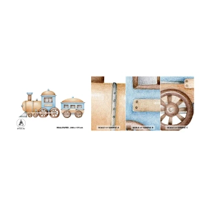 Fotótapéta Minta Öntapadós Deluxe Sticker - Az állomáson állva... - Gyermekek, Vonat, Retro - 100x30 cm