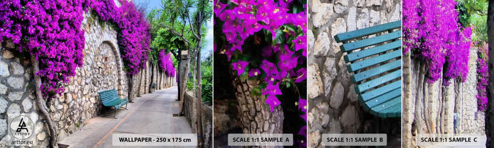 Fotótapéta Minta Premium Canvas - Találkozzunk minél előbb - Város, Virágok, Olaszország - 100x30 cm