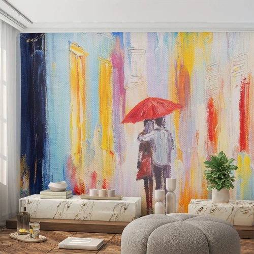 Öntapadós Fotótapéta Deluxe Sticker - Hadd essen az eső - Pár szerelmes, Emberek, Absztrakció - 500x350 cm