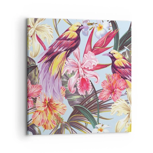 Vászonkép - Szirmok és tollak - 70x70 cm