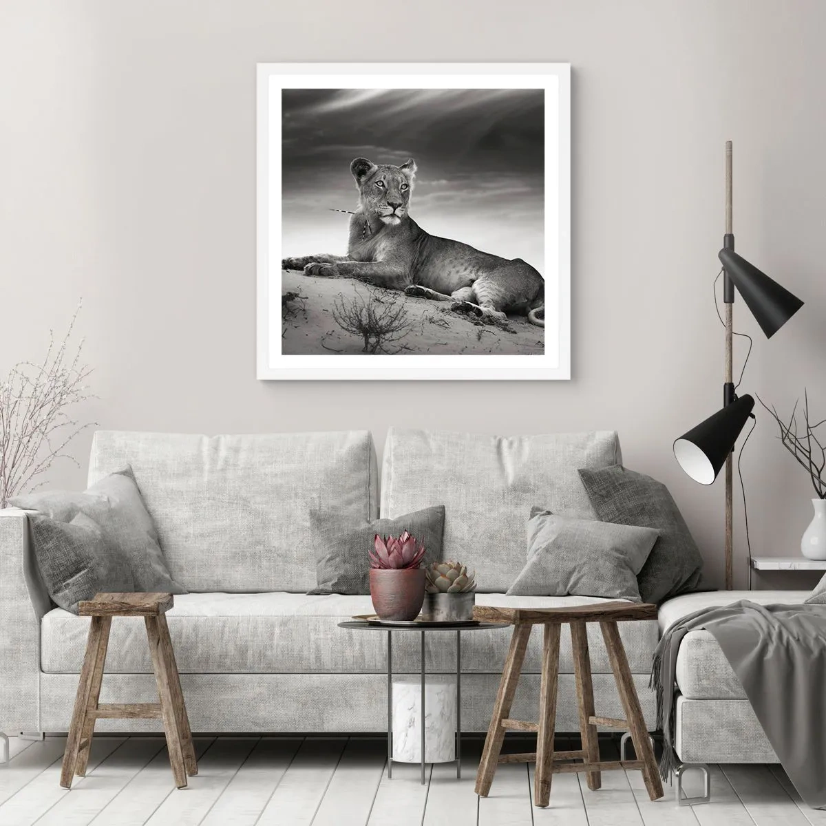 Poszter fekete keretben - A sivatagi királynő pihenése - 30x30 cm