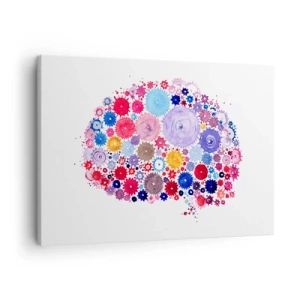 Vászonkép - Színes absztrakt agy virágmotívummal - 70x50cm - A természet legtökéletesebb gépezete - Modern fali dekoráció nappalihoz és hálószobához ARTTOR
