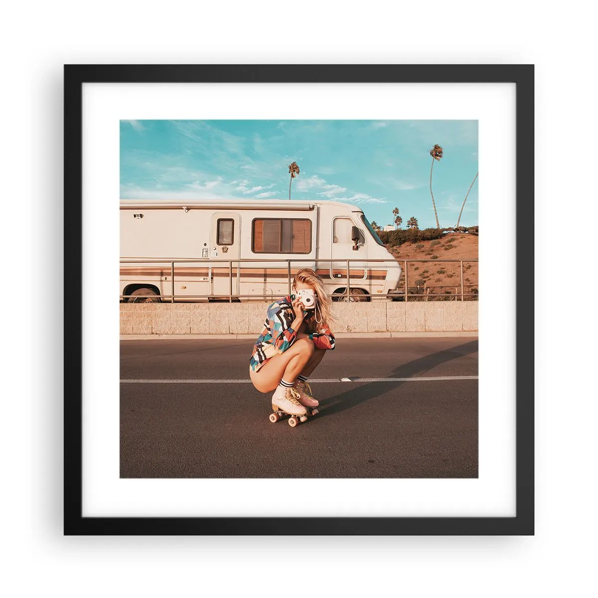 Poszter fehér keretben - Mosolyt kérek! - 40x40 cm