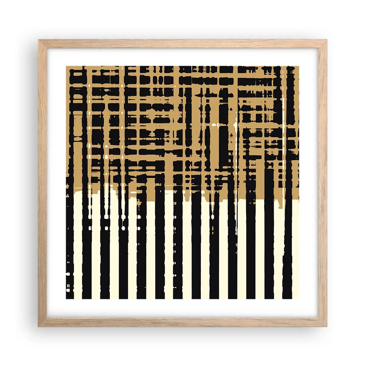 Poszter világos tölgy keretben - Építészeti absztrakció - 50x50 cm