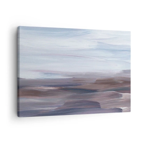 Vászonkép - Finom absztrakció pasztell tónusú, finom ecsetvonásokkal. - 70x50cm - Elemek: víz - Modern fali dekoráció nappalihoz és hálószobához ARTTOR