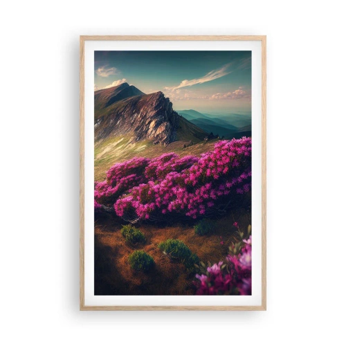 Poszter világos tölgy keretben - Nyár a hegyekben - 61x91 cm