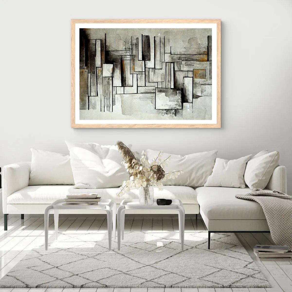 Poszter világos tölgy keretben - Az egyszerűség ereje - 91x61 cm