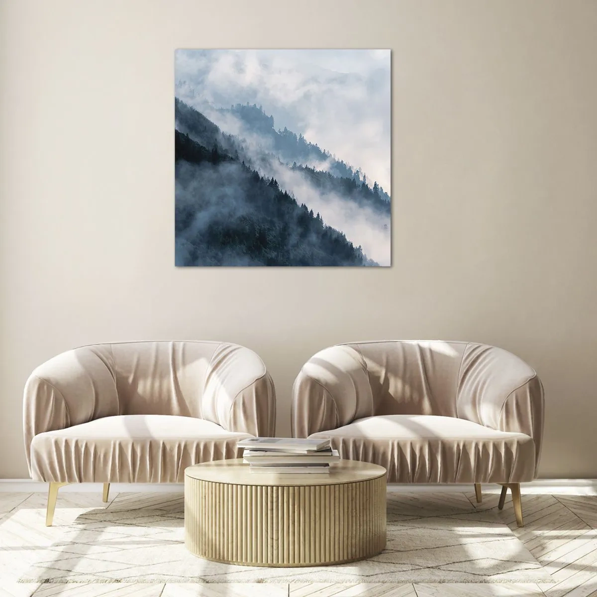 Üveg kép - A hegyek misztikája - 70x70 cm