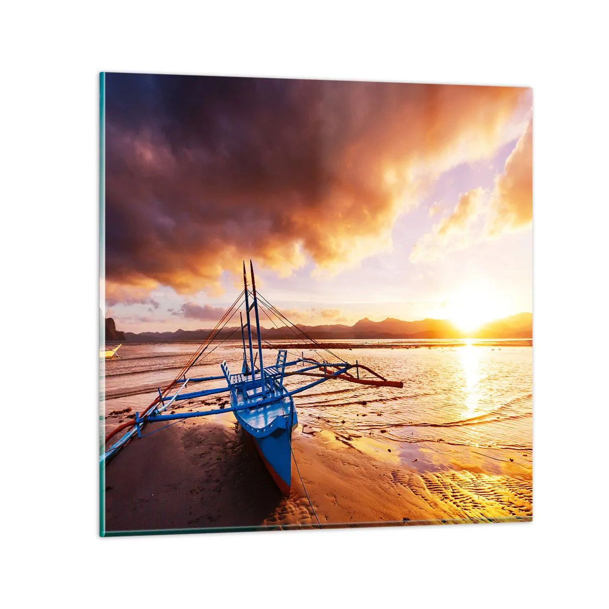 Üveg kép - Egy egész nap után nyújtózkodni a homokon - 30x30 cm