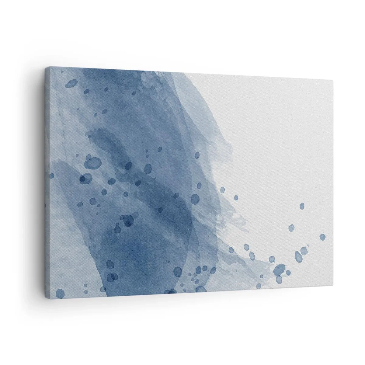 Vászonkép - Absztrakt foltok és csíkok kék árnyalatokban - 70x50cm - Kék tüll - Modern fali dekoráció nappalihoz és hálószobához ARTTOR