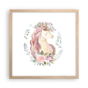 Poszter világos tölgy keretben - Meghívás a tündérmesék világába - 40x40 cm