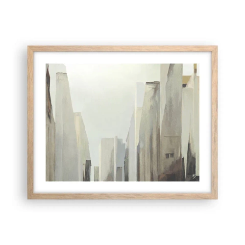 Poszter világos tölgy keretben - Álom a városról - 50x40 cm