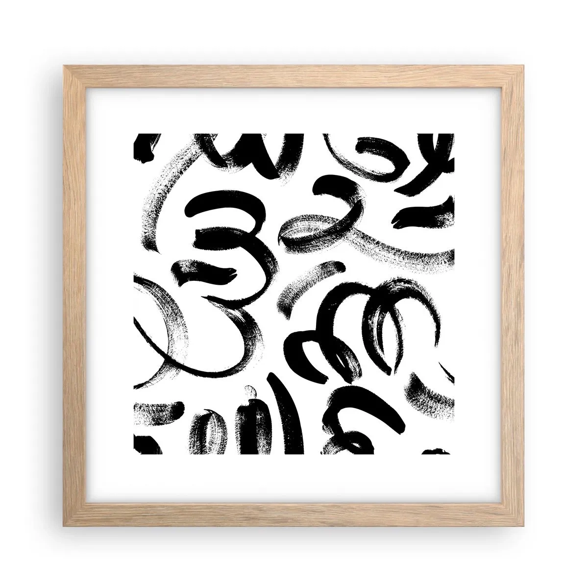 Poszter világos tölgy keretben - Feketén-fehéren - 30x30 cm