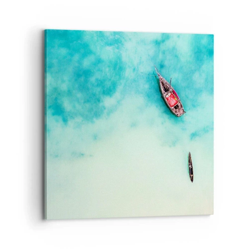 Vászonkép - A Zanzibár strandjain, amikor sok a víz... - 70x70 cm