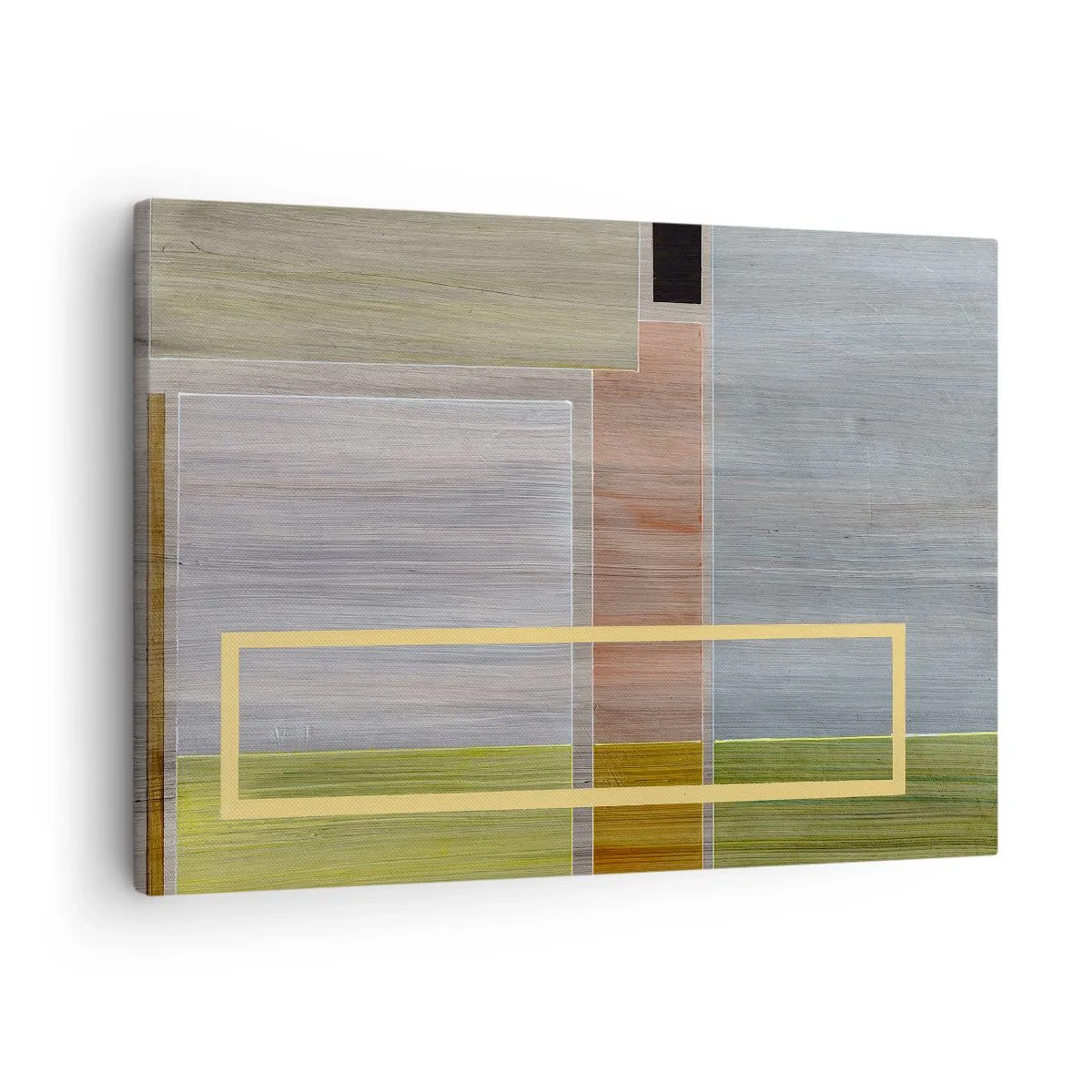 Vászonkép - Geometriai kompozíció pasztell színekben téglalapokkal - 70x50cm - Egyszerűen és nyugodtan - Modern fali dekoráció nappalihoz és hálószobához ARTTOR