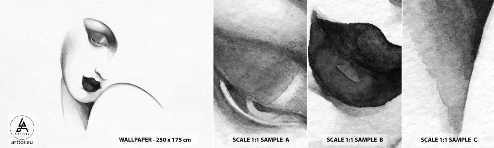 Fotótapéta Minta Öntapadós Deluxe Sticker - Łempicka stílusában - Egy nő portréja, Női Arc, Darab - 100x30 cm