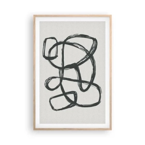 Poszter világos tölgy keretben - Hurkolt absztrakció - 61x91 cm